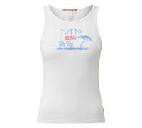 Women's Ribbed Tank Top with Front Print QS Blanc M