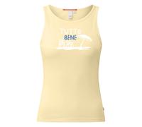 Women's Ribbed Tank Top with Front Print QS Jaune L