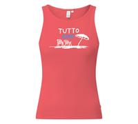 Women's Ribbed Tank Top with Front Print QS Rouge M