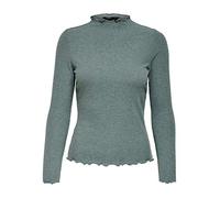 ONLY Women's Onlemma L/S High Neck Top Noos Jrs T Shirt, Green Detail Balm: Melange, L UK