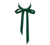 Womens Ribbon Bow Tie, Self-Tie Long Satin Bowtie Elegant for T-Shirts, Emerald Green, 140 cm