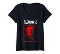 Womens Richard Wagner Classical Music Composer Death Metal Goth V-Neck T-Shirt
