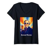 Women's Richard Wagner Composer V-Neck T-Shirt