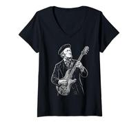 Women's Richard Wagner Composser Pianist V-Neck T-Shirt