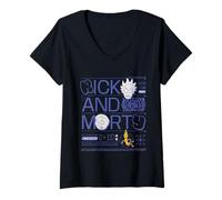 Womens Rick and Morty Merch Dimension C-137 Travel Guide V-Neck T-Shirt