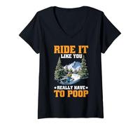 Womens Ride It Like You Really Have to Poop Rider Racing - V-Neck T-Shirt