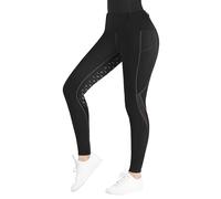 Women's Riding Breeches Equestrian Riding Pants with Silicone Grip and Ventilated Mesh Fabric Active Riding Tights, New Black, M