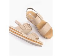 Rieker 62950-62 Nude Womens Wedge Sandals in a Plain Man-made in Size 38