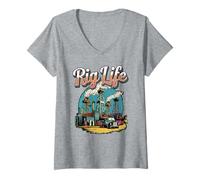 Women's Rig Life Oilfield Rig V-Neck T-Shirt