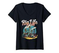 Women's Rig Life Oilfield Rig V-Neck T-Shirt