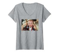 Womens Rik Mayall Comedy Legend Bottom Young Ones Drop Dead Fred V-Neck T-Shirt