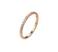 Women's Ring, Bridal Wedding Rings Stackable Thin Ring with Round Shape Moissanite 9K Rose Gold Size L 1/2