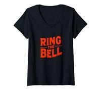 Womens Ring The Bell Emblem Speech V-Neck T-Shirt
