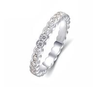 Women'S Ring, the Silver Ring 18K White Gold Round Moissanite Size L 1/2 Stackable Knuckle for Women Anniversary