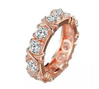 Women's Ring Zircon Shaping Cross Full Ring Shaping Rings Gifts-rose golden-8
