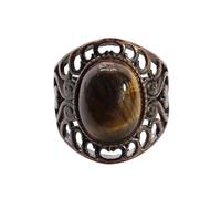 Womens Rings, 1Pcs Natural Crystal Ring For Women Chunky Thumb Band Adjustable Oval Gemstone Ring Band Handmade Spiritual 7 Chakra Jewelry Gifts For Women Men