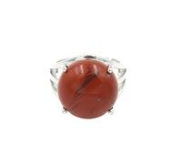 Womens Rings, 1Pcs Natural Crystal Ring For Women Chunky Thumb Band Adjustable Round Cut Gemstone Ring Band Handmade Spiritual 7 Chakra Jewelry Gifts For Women Men Red Jasper