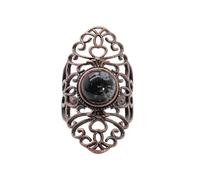 Womens Rings, 1Pcs Natural Crystal Ring For Women Hollow Thumb Band Adjustable Round Cut Gemstone Ring Band Handmade Spiritual 7 Chakra Jewelry Gifts For Women Men Snowflake Stone