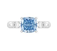 Womens Rings, Ice Flower Cut Cushion Crystal Ring For Women Statement Gemstone Ring For Her Sapphire Emerald Amethyst Ruby Simulated Diamond Band Cocktail Jewellery Gift With Box