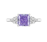 Womens Rings, Ice Flower Cut Cushion Ring For Women Engagement Wedding Ring For Her Sapphire Emerald Amethyst Ruby Simulated Diamond Band Cocktail Jewellery Gift With Box