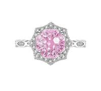 Womens Rings, Ice Flower Cut Flower Cabochon Ring For Women Engagement Wedding Ring For Her Sapphire Emerald Amethyst Ruby Simulated Diamond Band Cocktail Jewellery Gift With Box