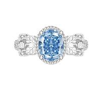 Womens Rings, Ice Flower Cut Oval Vine And Leaf Ring For Women Engagement Wedding Ring For Her Sapphire Emerald Amethyst Ruby Simulated Diamond Band Cocktail Jewellery Gift With Box
