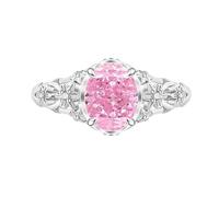 Womens Rings, Ice Flower Cut Pigeon Egg Floral Ring For Women Engagement Wedding Ring For Her Sapphire Emerald Amethyst Ruby Simulated Diamond Band Cocktail Jewellery Gift With Box