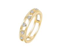Womens Rings Jewelry, Pretty Rings for Women Gold Delicate with Round Shape Moissanite 14K Yellow Gold Size M 1/2