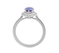 Womens Rings Love, Ring Bands with 3Ct Teardrop Blue Sapphire 9K White Gold Size T 1/2