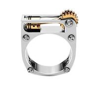 Womens Rings, Motorcycle Single Engine Size Carving 610 Ring Craft Mechanical Cylinder Rings Gifts for Wife Girlfriend