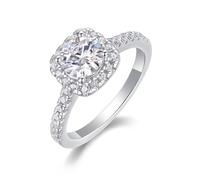 Womens Rings Set, Pretty Rings for Women Elegant Ring with 1ct Round Moissanite Silver Platinum Size S 1/2