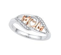 Women's Rings Silver 50 Rings Letter Statement Mum Rings Women's Colour Mother Mum Love Double Rings Illustrated Rings, 9, Copper, No Gemstone