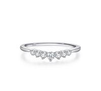 Women'S Rings Sterling Silver Rings Women S925 1.1mm Cubic-Zirconia Elegant Style with Small Zircon Size P 1/2 Gifts for Ladies Mother Popular