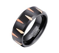 Women'S Rings, Wedding Rings for Her Tungsten Black Size L 1/2 Matte Brushed 8mm Punk Personalized Gifts for Mother Birthday Jewelry