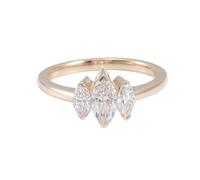 Womens Rings Western, Moissanite Rings Set for Women 9K Yellow Gold Marquise Shape with Moissanite Size N 1/2