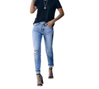 Womens Ripped Jeans Ladies Stretch Skinny Jeans Petite Boyfriend Ankle Grazer Denim Trousers for Women (UK, Alpha, XL, Regular, Regular, C-Dark Blue)