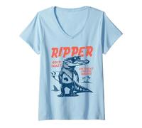 Women's Ripper Crocodile Surfer Australia GoldCoast Down Under V-Neck T-Shirt