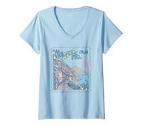 Womens Ripple Junction Italia Stamp Ocean Coast Travel Graphic V-Neck T-Shirt