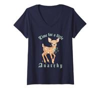 Womens Ripple Junction Time for Anarchy Cute Deer Graphic V-Neck T-Shirt