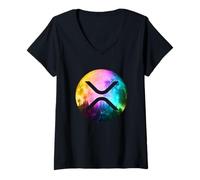 Women's Ripple XRP Coin Moon XRP Army Crypto Cryptocurrency XRP V-Neck T-Shirt