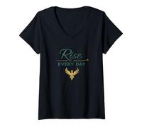 Women's Rise Every Day Inspirational V-Neck T-Shirt