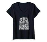 Women's Rise from The First Light Egyptian Phoenix V-Neck T-Shirt