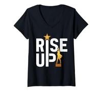 Womens Rise Up Broadway Musical Theater Nerd Musical Theatre Geek V-Neck T-Shirt