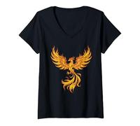Womens Rising Phoenix Rise From The Ashes Mythical V-Neck T-Shirt
