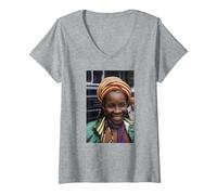Womens Rita Marley I Threes Bob Marley & The Wailers Michael Grecco V-Neck T-Shirt