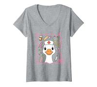 Womens RN Goose Nurse Registered Nursing Student Medical Healthcare V-Neck T-Shirt