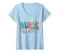 Womens RN Nurse Life Nursing Student Healthcare Registered Nurse V-Neck T-Shirt