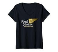 Women's Road Runner Always Lead The Road Wing Graphic V-Neck T-Shirt