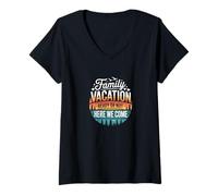 Women's Road Trip Family Vacation Ready Or Not Here We Come V-Neck T-Shirt