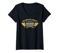 Women's Road Warrior Motorcycle Garage Custom Bike Modification V-Neck T-Shirt